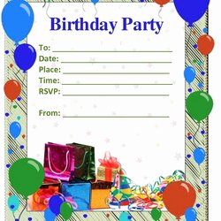 Eminent Microsoft Word Birthday Invitation Template In Party Invite Templates Blank Card Happy Invitations