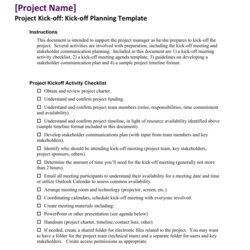 Great Kick Off Meeting Agenda Template