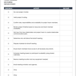 Outstanding Project Kick Off Checklist Paper Stationery Templates Etna Kickoff Template Word