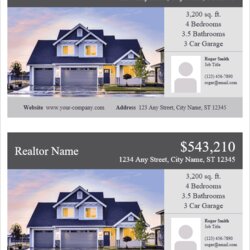 Spiffing Real Estate Flyer Template For Word Templates Flyers Per Realtor Microsoft Details House Choose