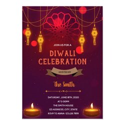 The Highest Quality Diwali Celebration Theme Invitation Party Invite Template