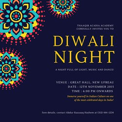 Diwali Night Invitation Card Templates By Template Invitations Use Cultural Come