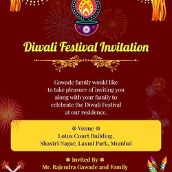 Great Diwali Invitation Card With And Invitations Inviting Width