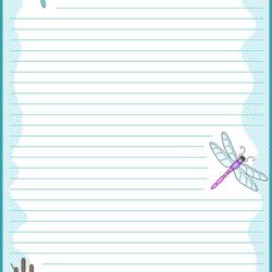 Free Printable Lined Stationary Download The Best Home School Border Dragonfly