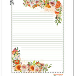 Free Printable Stationery Should Mopping The Floor Lined Floral Blank Cutting Out