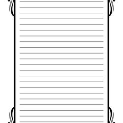 Printable Stationery Paper With Lines World Holiday Black And White Lined