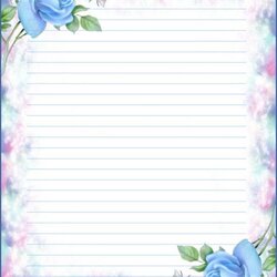 Outstanding Printable Stationary Writing Paper Lined Borders Note Stationery Flower Frame Border Letter