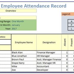 Superb Employee Attendance Record Template Excel Monthly