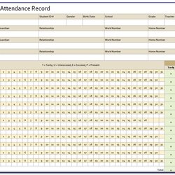 Download Employee Attendance Record Template Excel Form Monthly