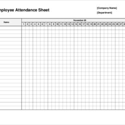 Sublime Daily Printable Attendance Sheet Template Excel