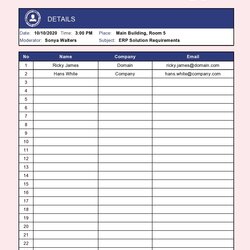 Super Free Printable Attendance Sheet Templates Word Excel Example Meeting