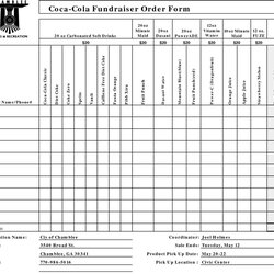 Excellent Fundraiser Order Form Templates Word Excel Formats Template Shirt Spreadsheet Forms Printable