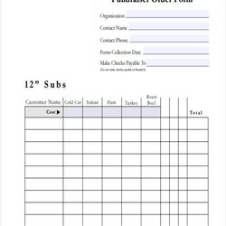 Admirable Free Fundraiser Order Form Template Database Blank