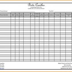 Sublime Blank Fundraiser Order Form Template Fantastic Templates Image