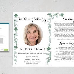 Cool Funeral Program Template Printable