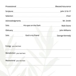 Worthy Customize Free Funeral Program Template Memorial Service