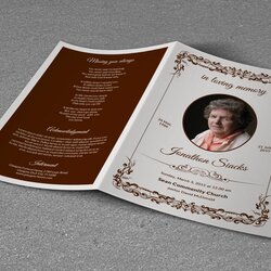 Terrific Printable Funeral Program Template Memorial