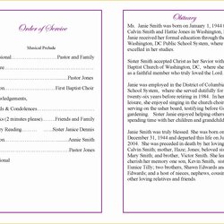Free Sample Funeral Program Template Of African American Obituary Templates Quotes Poems Example Best