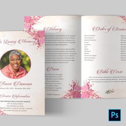 Splendid Brochure Design Template Cover Obituaries Ideas