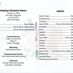 Magnificent Funeral Program Template