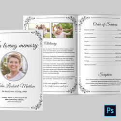 Cool Funeral Program Template Obituary By Templates Cart
