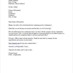 Fantastic Free Letter Of Resignation Template Samples