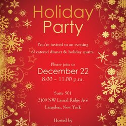Smashing Christmas Party Invitation Template Invitations Templates Holiday Word Printable Flyer Birthday