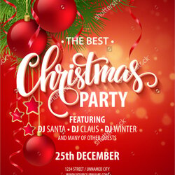 Splendid Christmas Party Invitation Templates Vector Template Flyer Holiday Word Email Editable Office