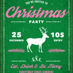 Best Christmas Party Invitations Free Printable Vintage