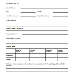 Free Human Resources Forms In Ms Word Excel Form Employment Go