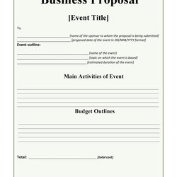 Excellent Business Proposal Templates Letter Samples Template Sample Format Word Printable Service Proposals