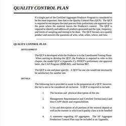 Exceptional Free Sample Quality Control Plan Templates In Ms Word Pages