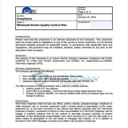 Preeminent Quality Control Plan Templates In Word Google Docs Apple Pages Template Sample Broker Example