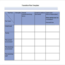 Brilliant Transition Plan Templates Sample Job Template Example