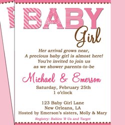 Superior Baby Shower Invitation Printable Or Printed With Free Shipping Invitations Invite Wording Girl