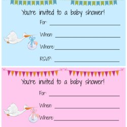 Outstanding Free Baby Shower Invitation Template Templates Invitations Girl Boy Girls Fill Print When