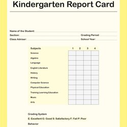 Report Card Template Elementary Cards Design Templates Blank With