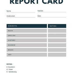 Exceptional Report Card Template Middle School Blue And Gray Lines