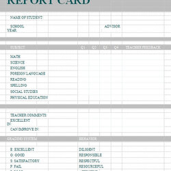 Superior Report Card Template Word Free