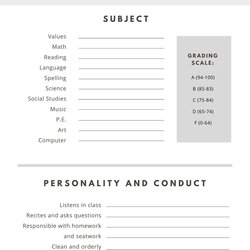Perfect Customize Report Cards Templates Online Gray White Simple Card