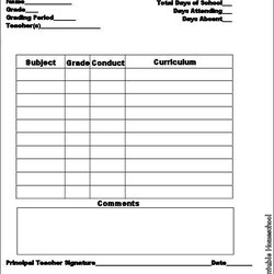 Marvelous Report Card Template Middle School Professional Sample Homeschooling Internships