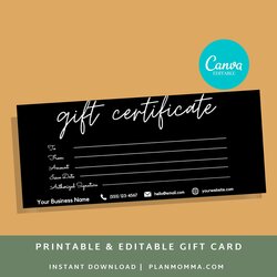 Super Printable Gift Card Template Certificate Download