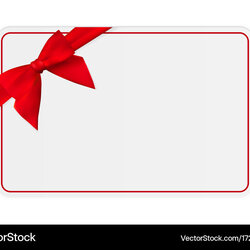 Superlative Printable Blank Gift Card Template Templates With Bow And Ribbon Vector