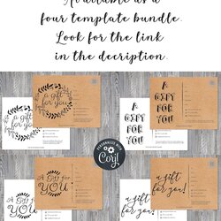 Printable Gift Card Template Editable Instant Download