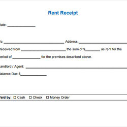 Eminent Free Rent Receipt Template Word Simple