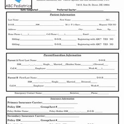 Terrific New Patient Registration Form Template Unique Forms