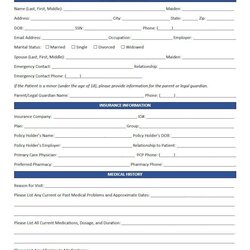 New Patient Registration Form Template Word Editable