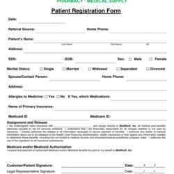 Supreme Patient Registration Form In Word And Formats