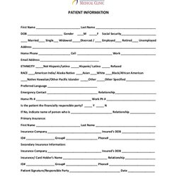 Out Of This World Patient Registration Form Medical Clinic