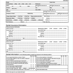 Spiffing Free Registration Form Templates In Ms Word Excel Patient Template Dental Dentist Grove